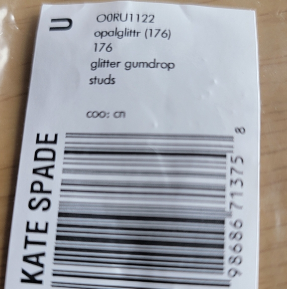 KATE SPADE Glitter Gumdrop Opal stud earrings.NWT* - Picture 6 of 6